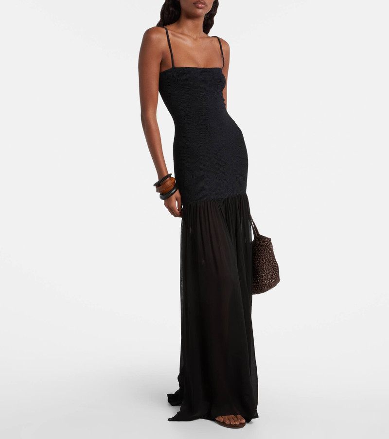 Hunza G Hybrid plissé maxi dress outlook