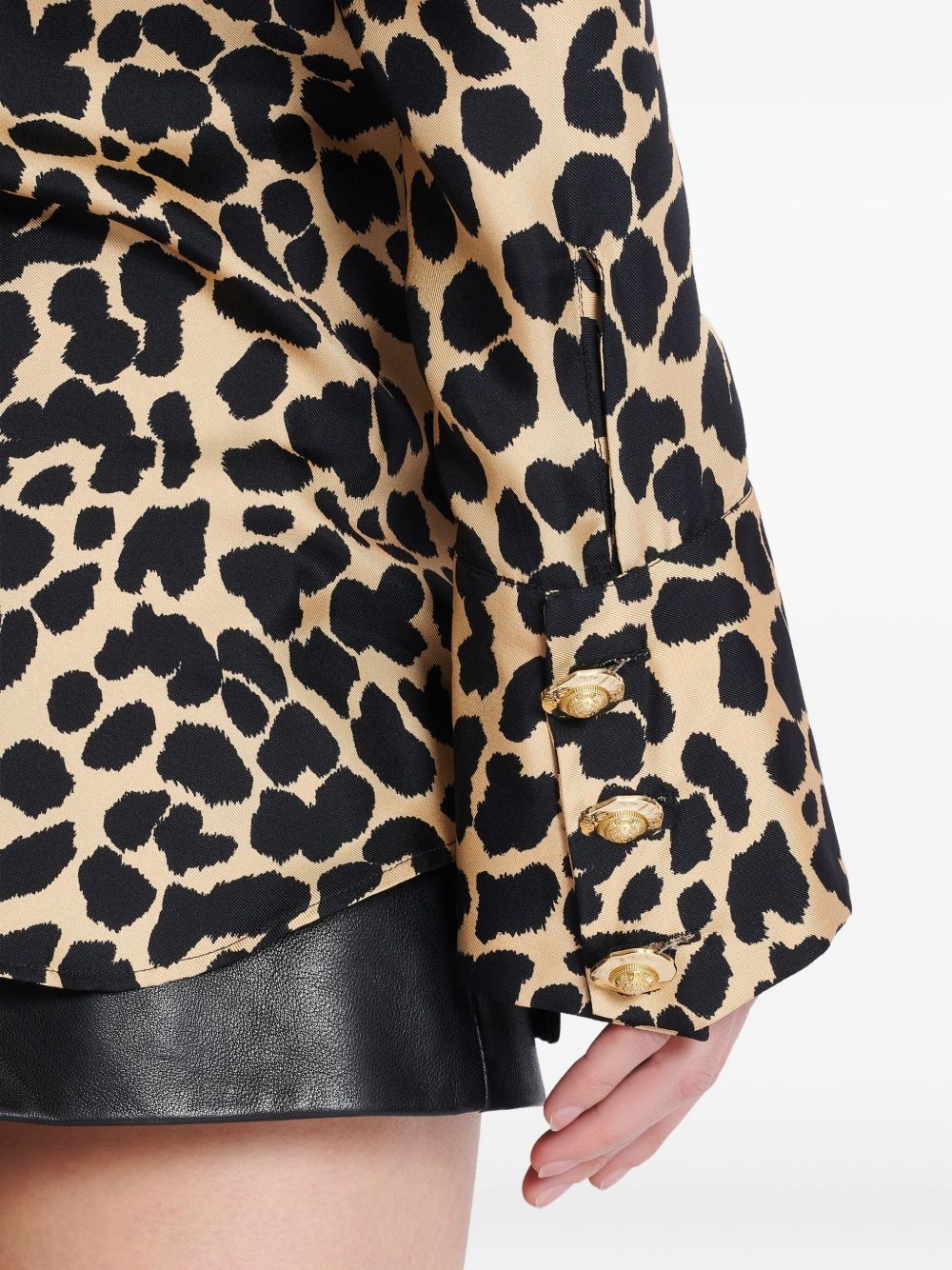 ruffled leopard-print shirt - 7