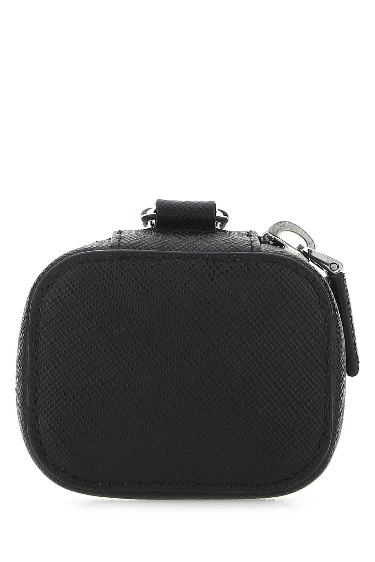 Prada Men Black Leather Air Pods Case - 3