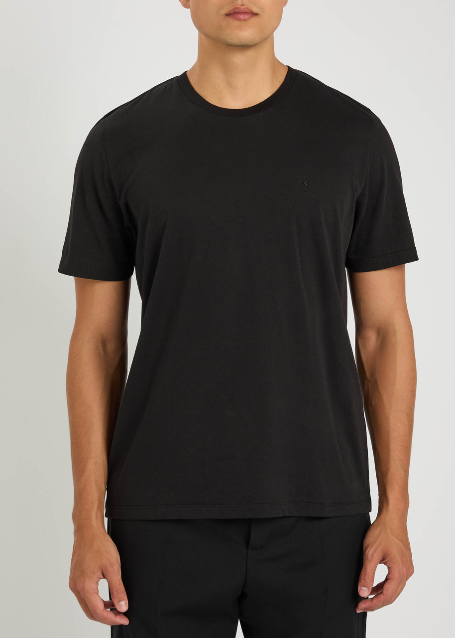 Saint Laurent Logo-embroidered Cotton T-shirt - 2