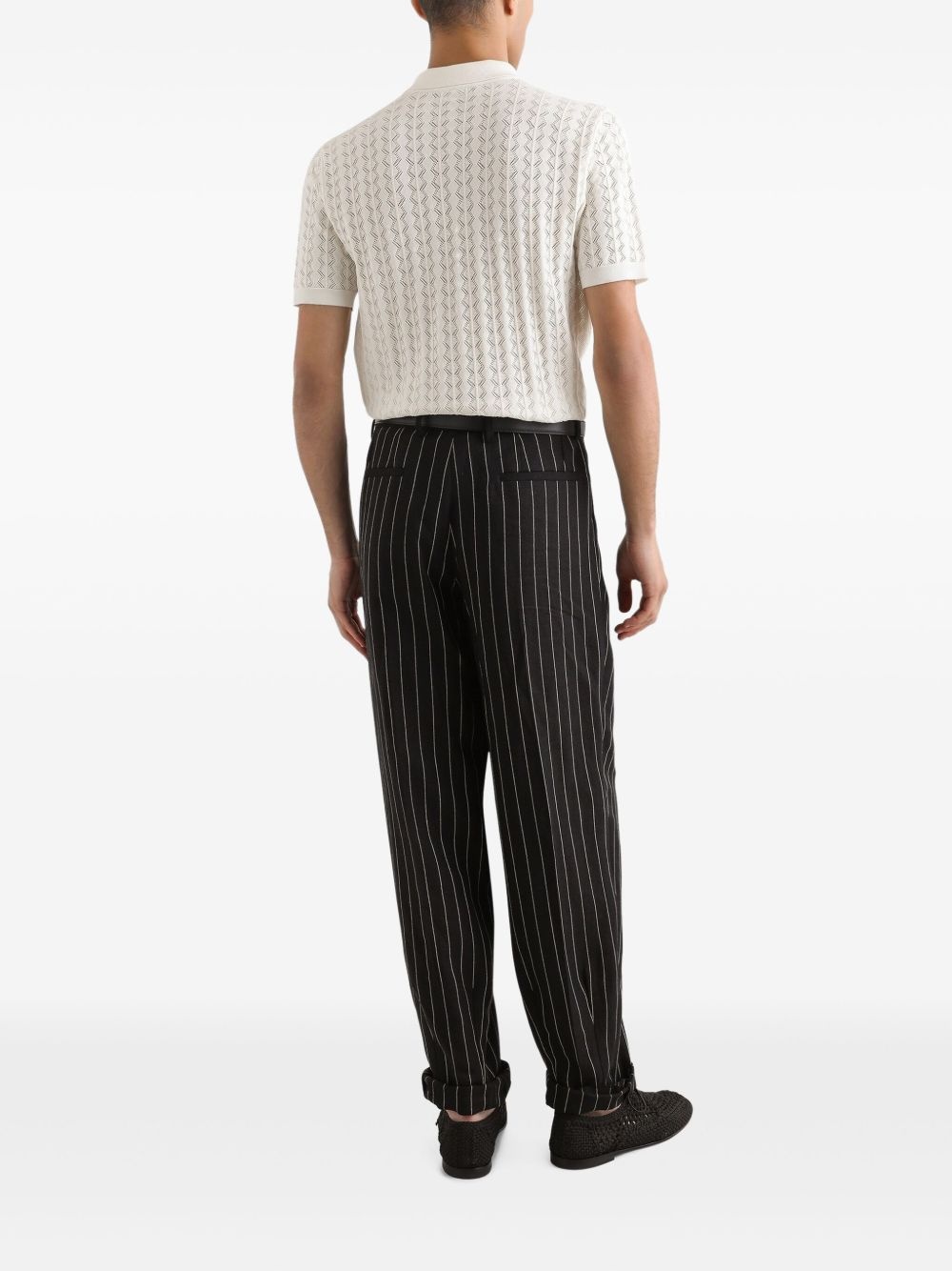 openwork cotton polo shirt - 3