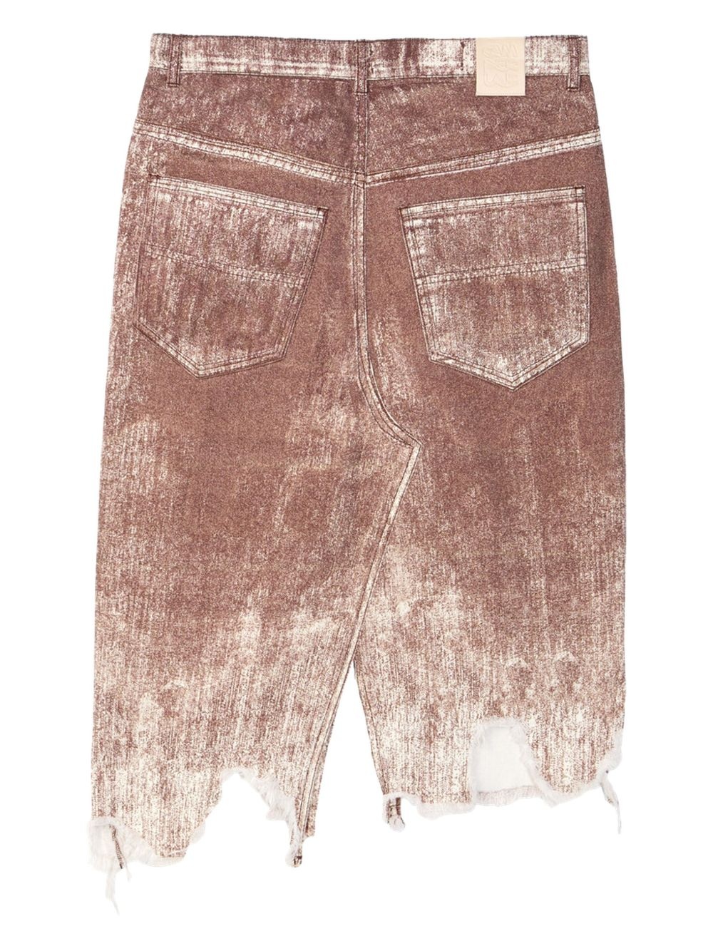 distressed denim skirt - 2