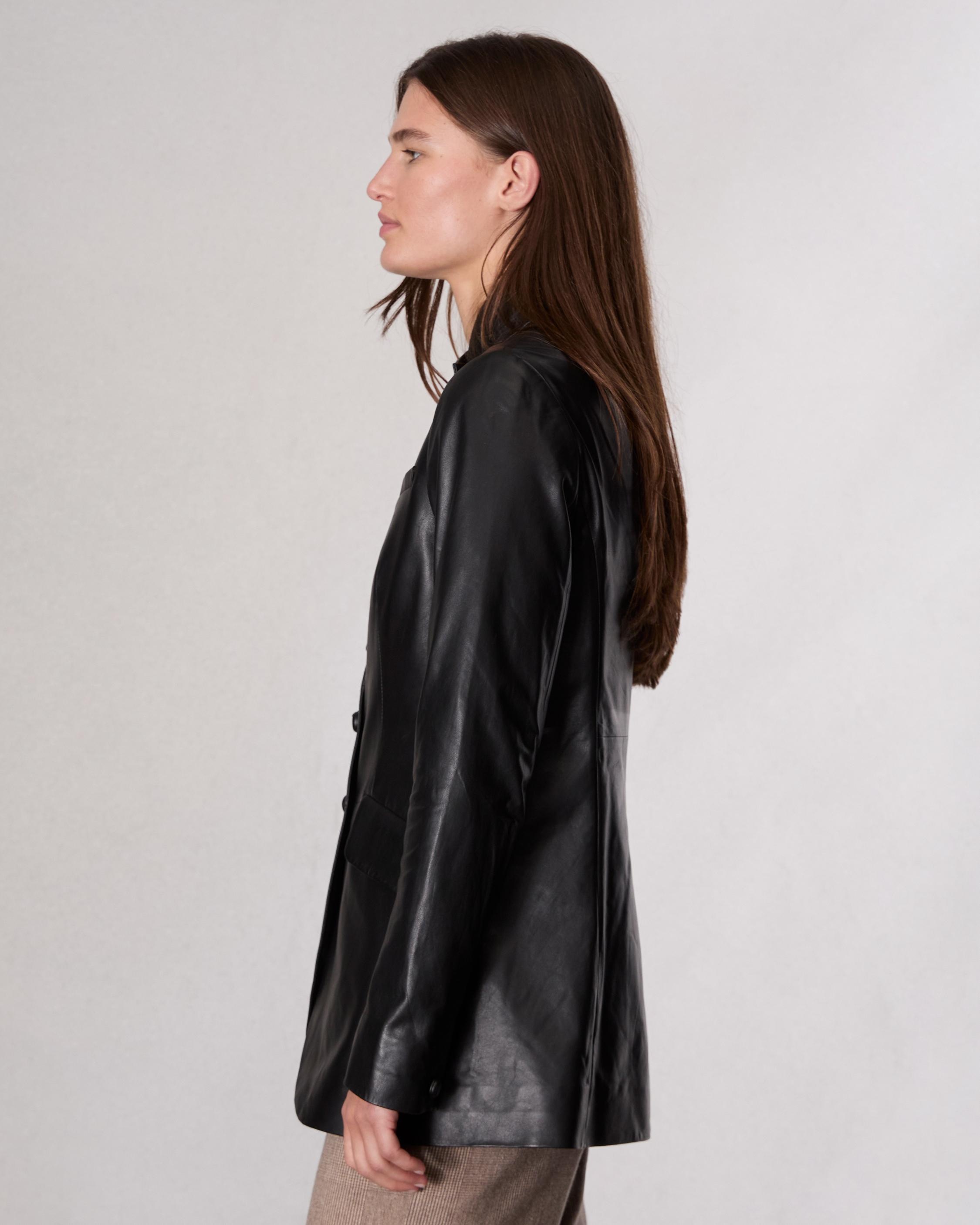 Slade Long Leather Blazer - 7