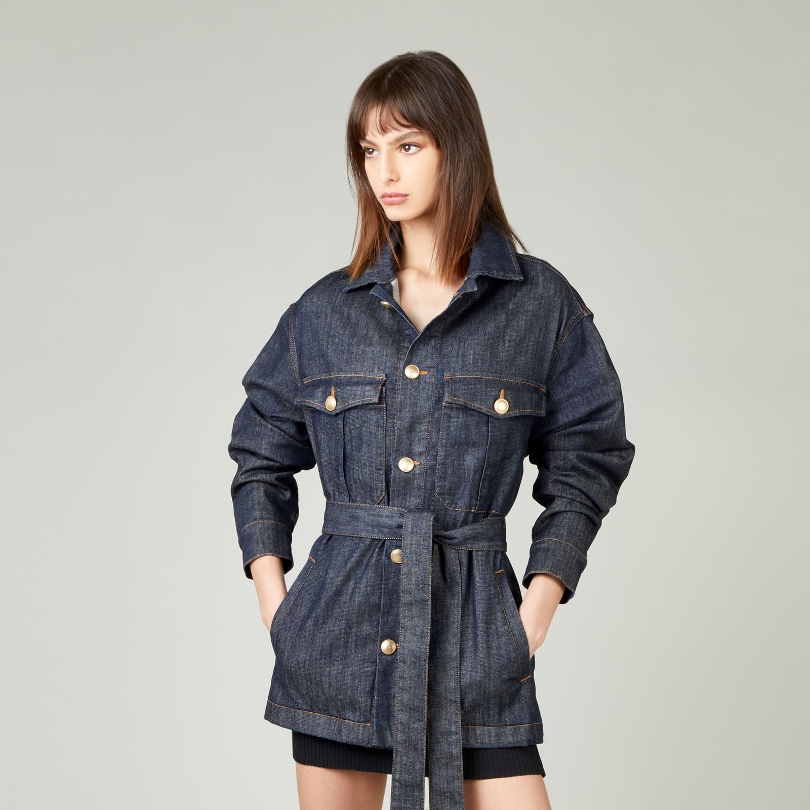 Safari Jacket in Denim Blue - 4