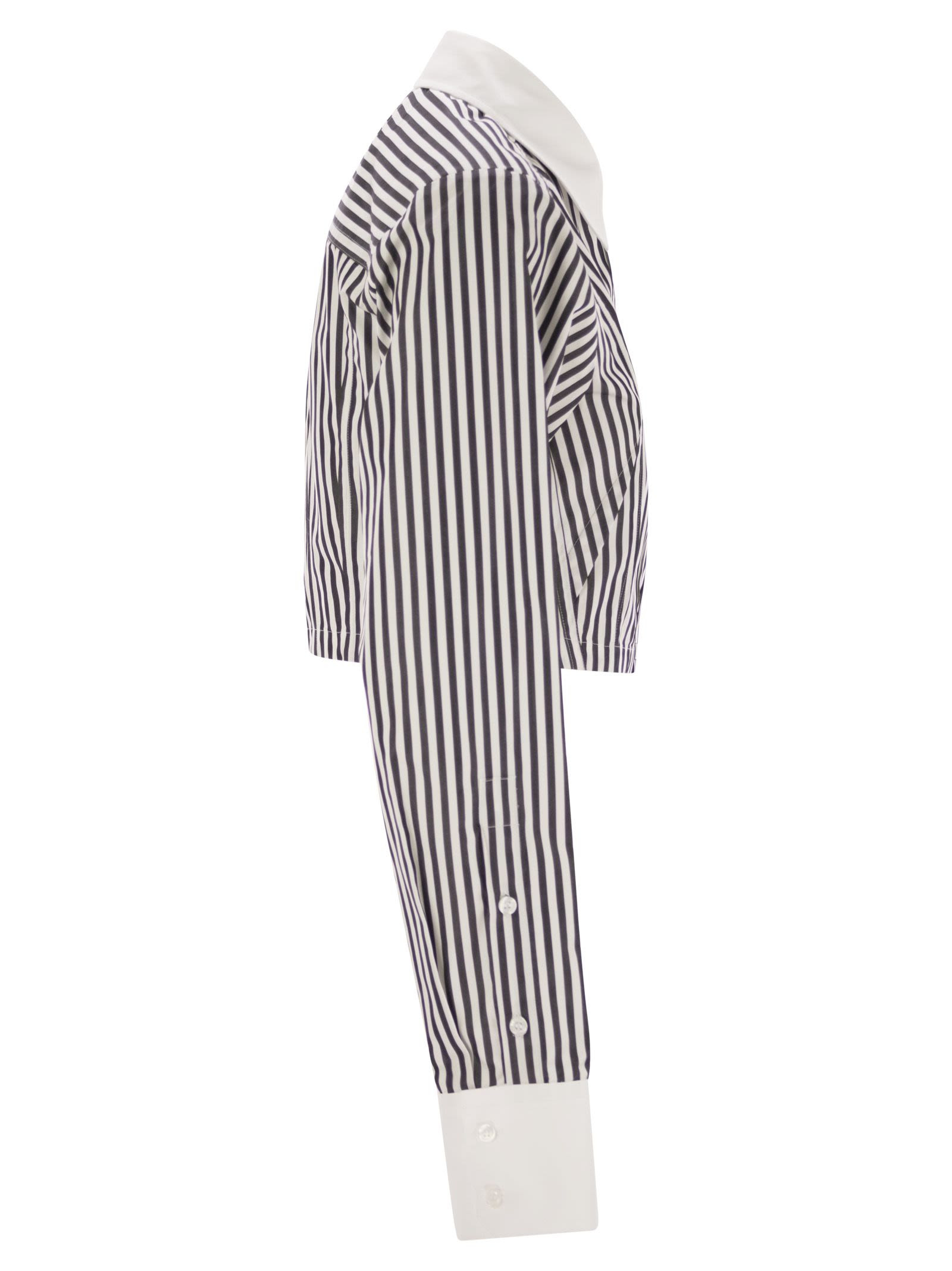Sportmax Women Abano - Striped Poplin Crop Shirt - 3