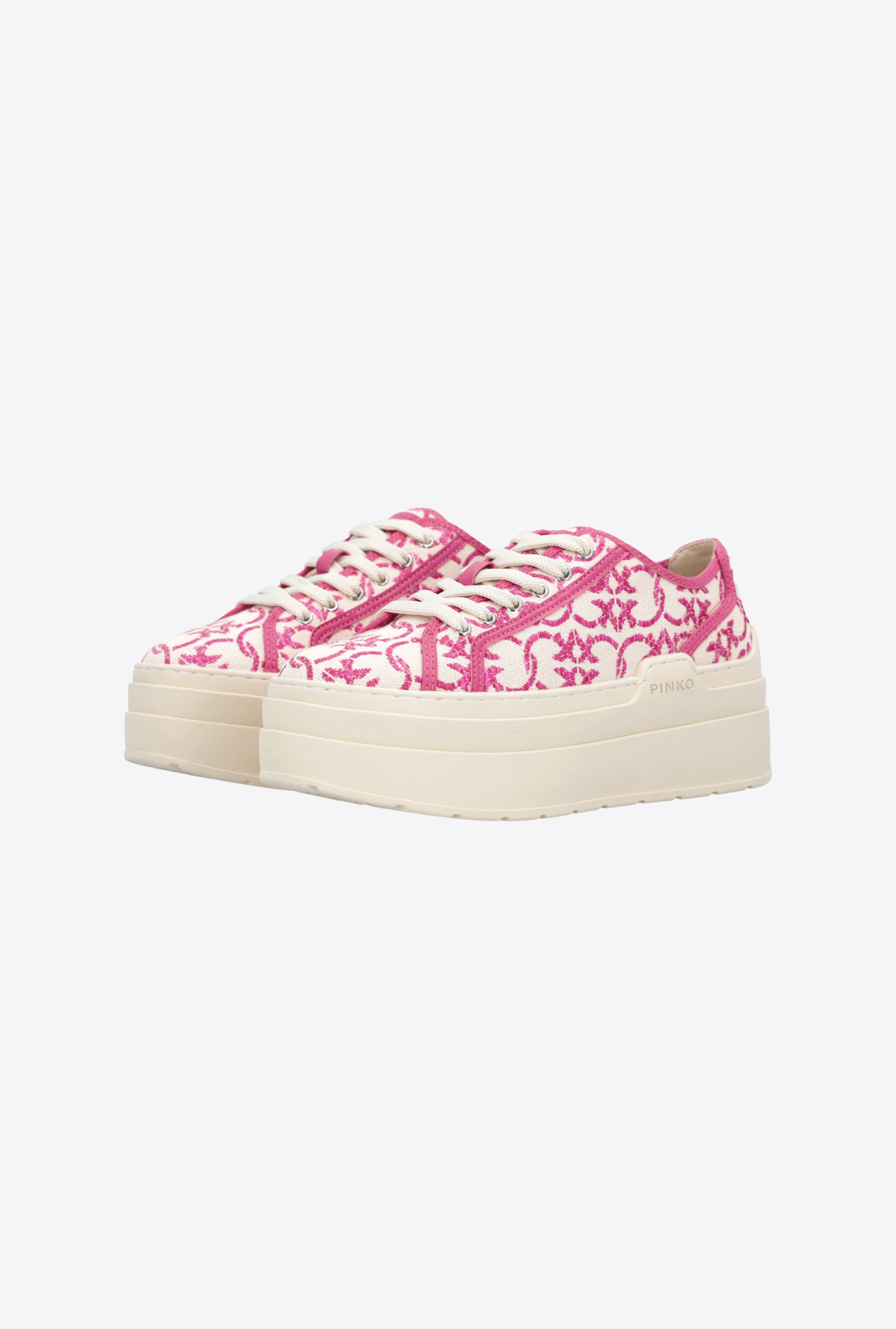 LOVE BIRDS MONOGRAM PLATFORM SNEAKERS - 6