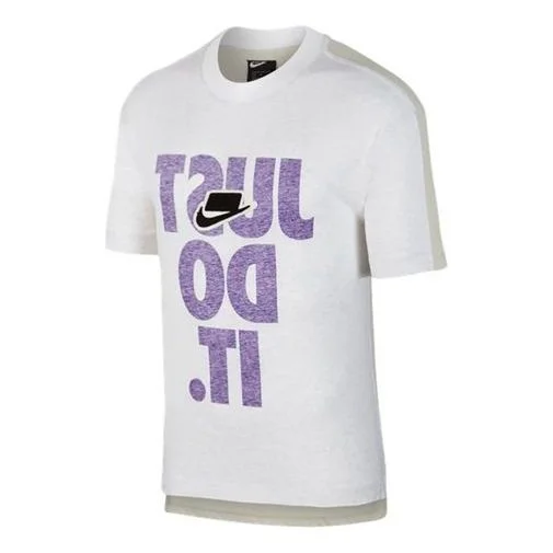 Nike Large Alphabet Logo Printing Sports Short Sleeve White BV4578-051 - 1