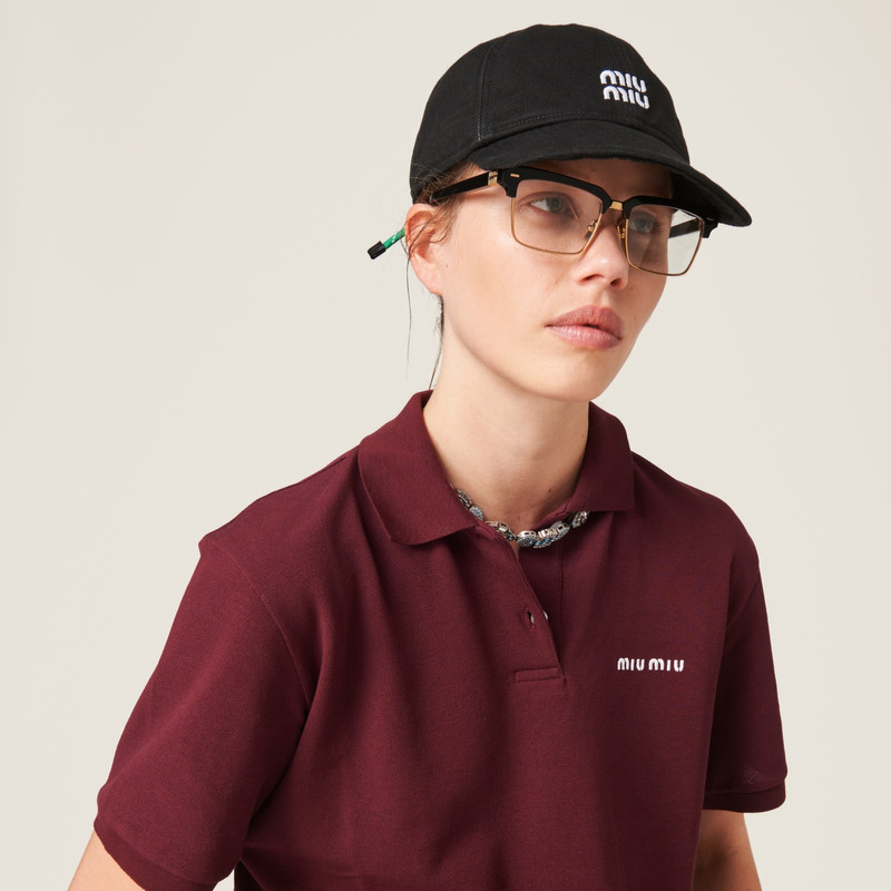 Miu Miu Denim baseball cap outlook