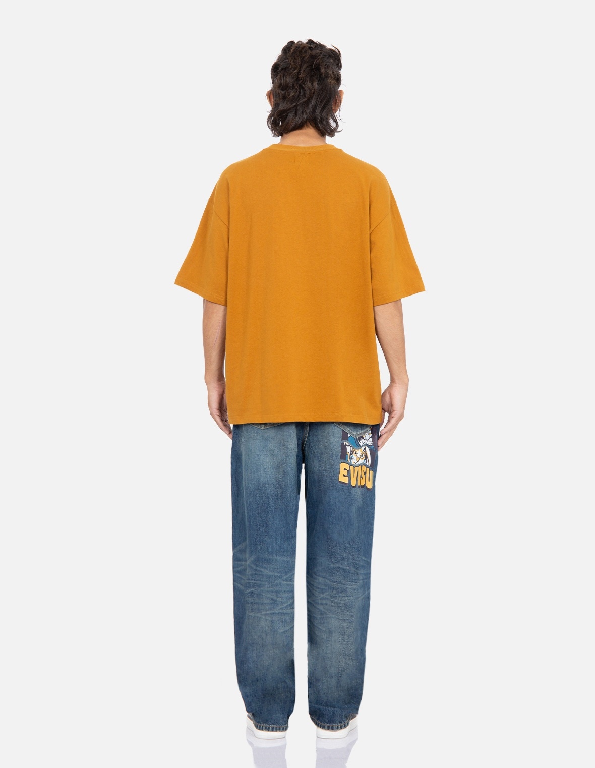 FORTUNE CAT AND DARUMA PRINT RELAX-FIT JEANS - 5