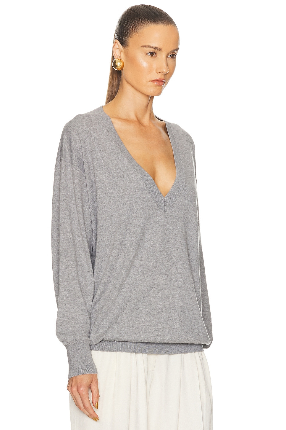 Quintana Oversized V Neck Sweater - 2