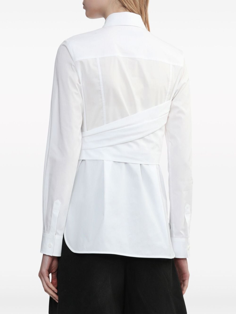 twist-detail cotton shirt - 4