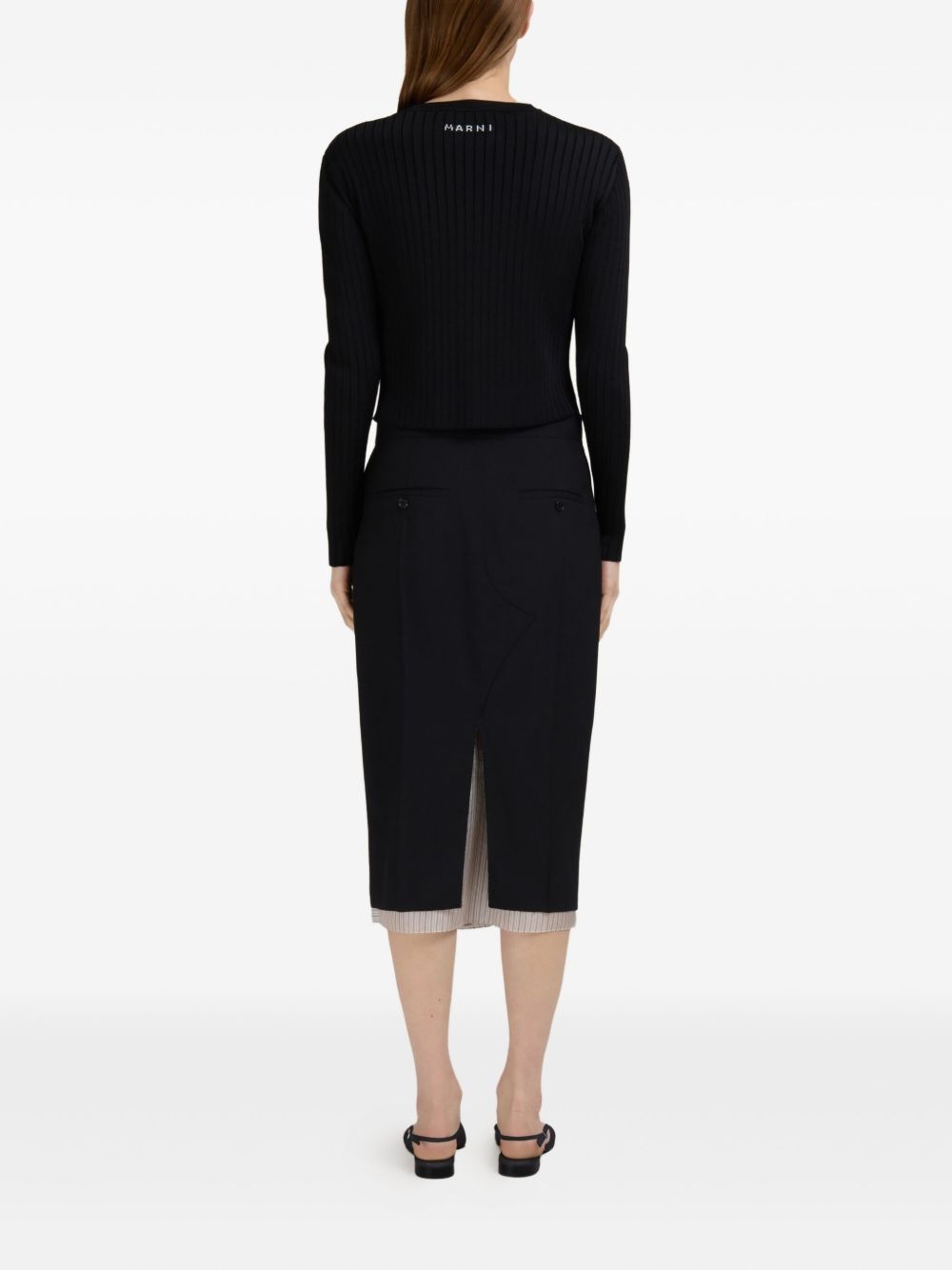 split-hem pencil skirt - 4