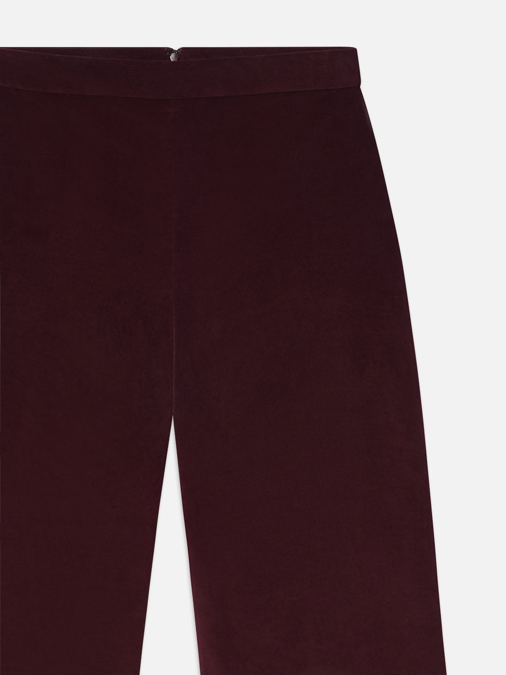 Crop Velvet Wide Leg in Wine - 3
