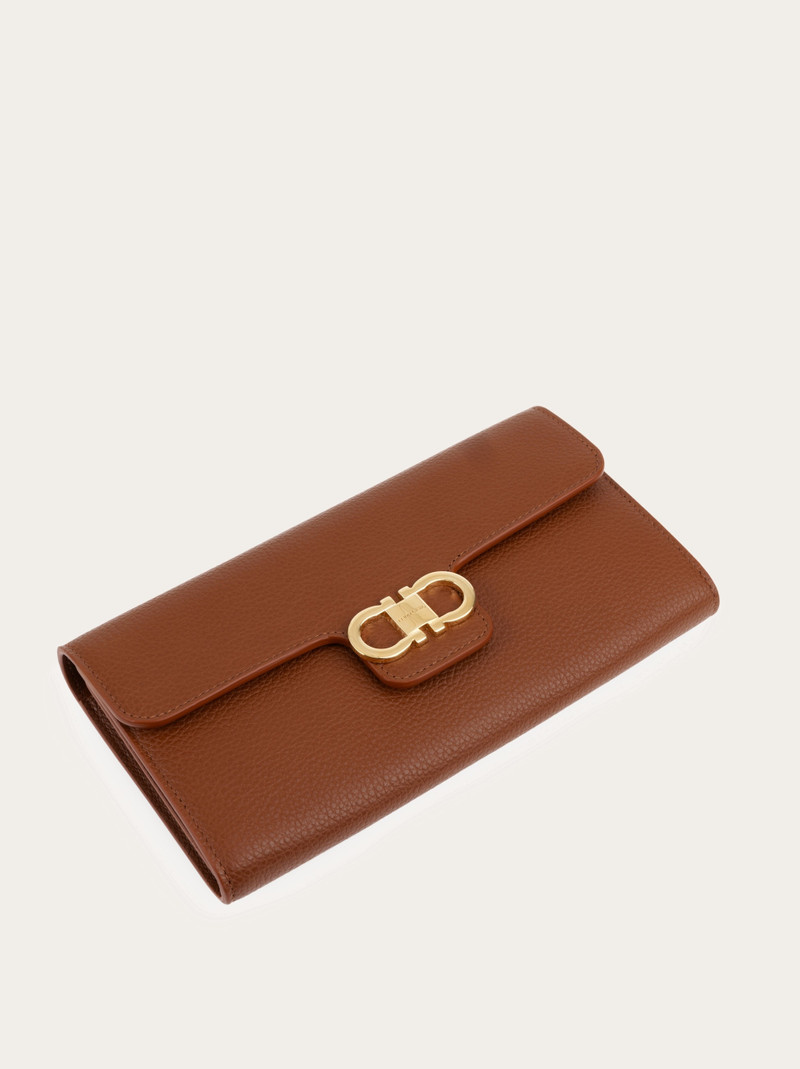 FERRAGAMO Gancini wallet with shoulder strap outlook