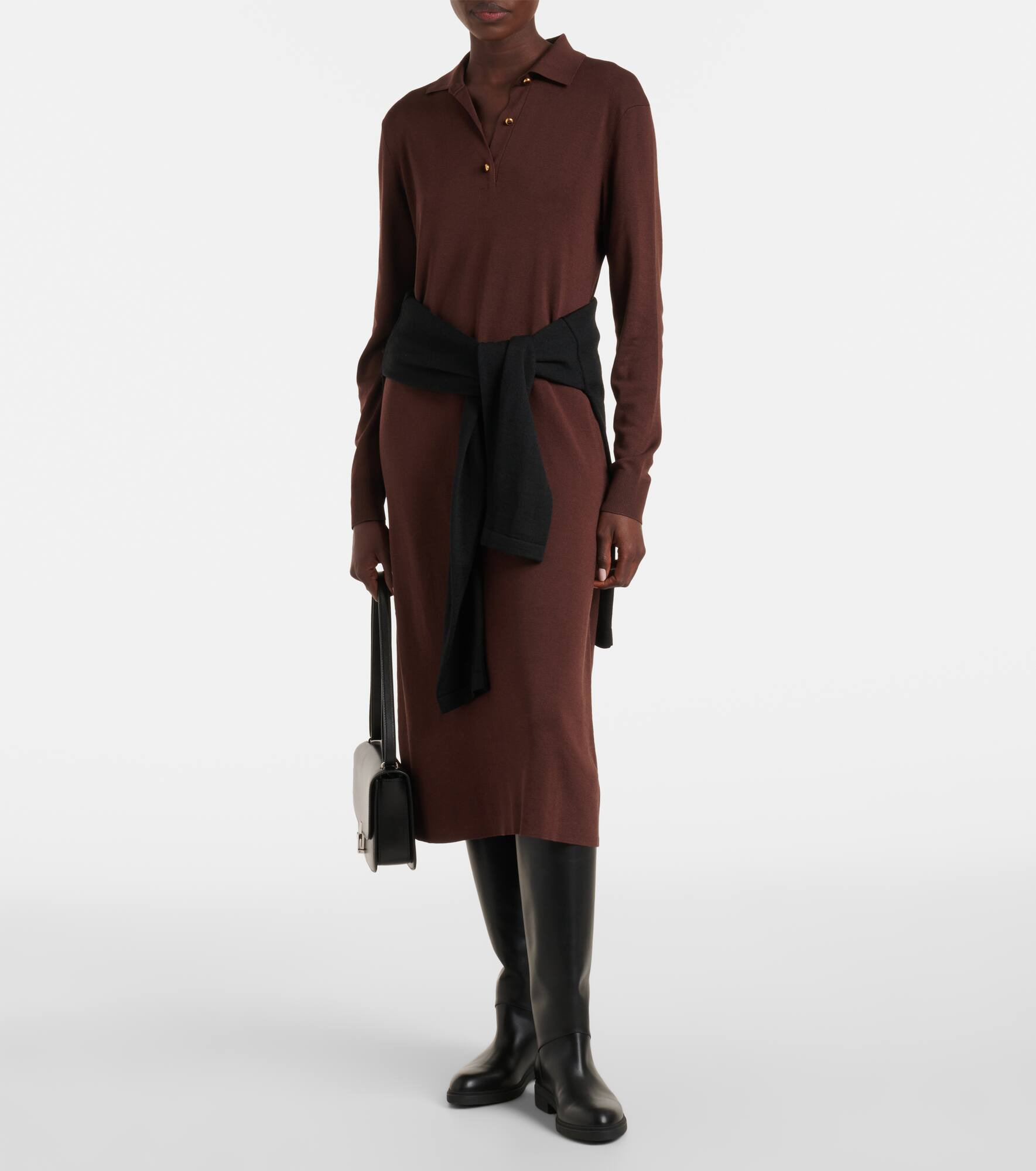 Lyskamm knitted silk polo dress - 2