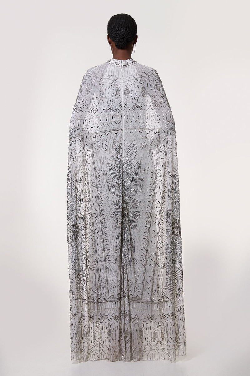 Petite Premium Embellished Detail Drapey Woven Maxi Dress 5