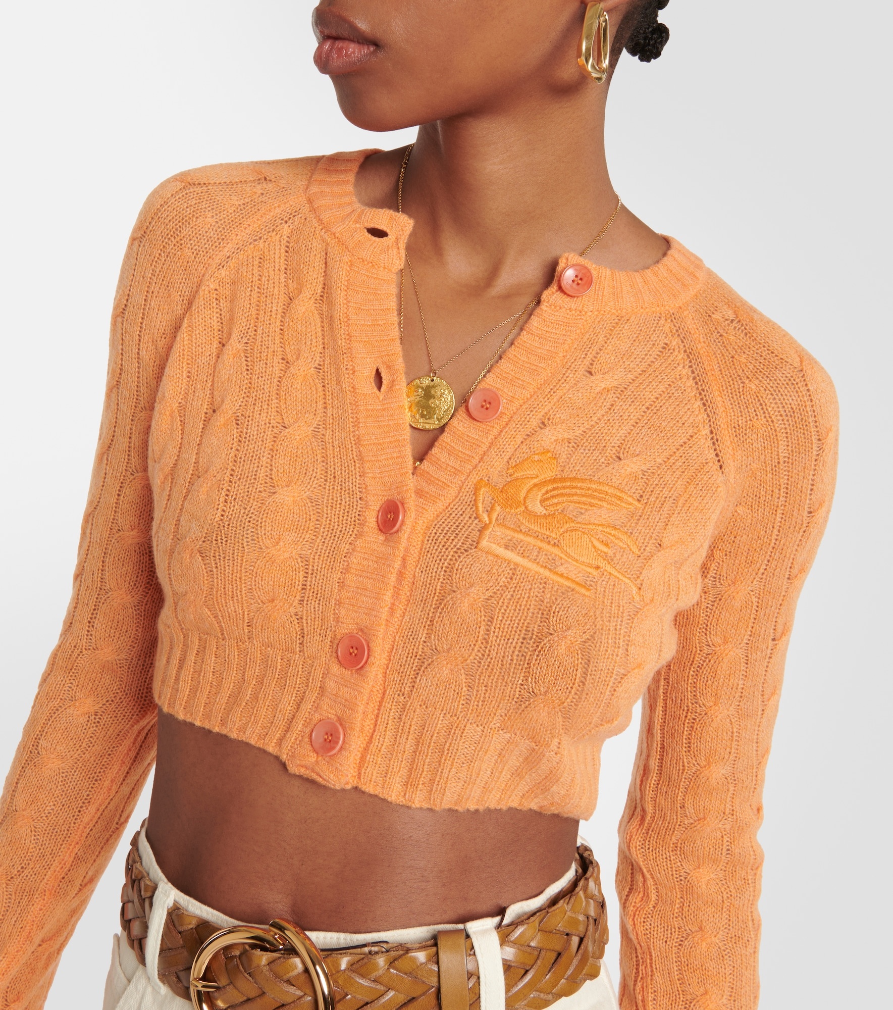 Pegaso cable-knit cashmere cardigan - 4