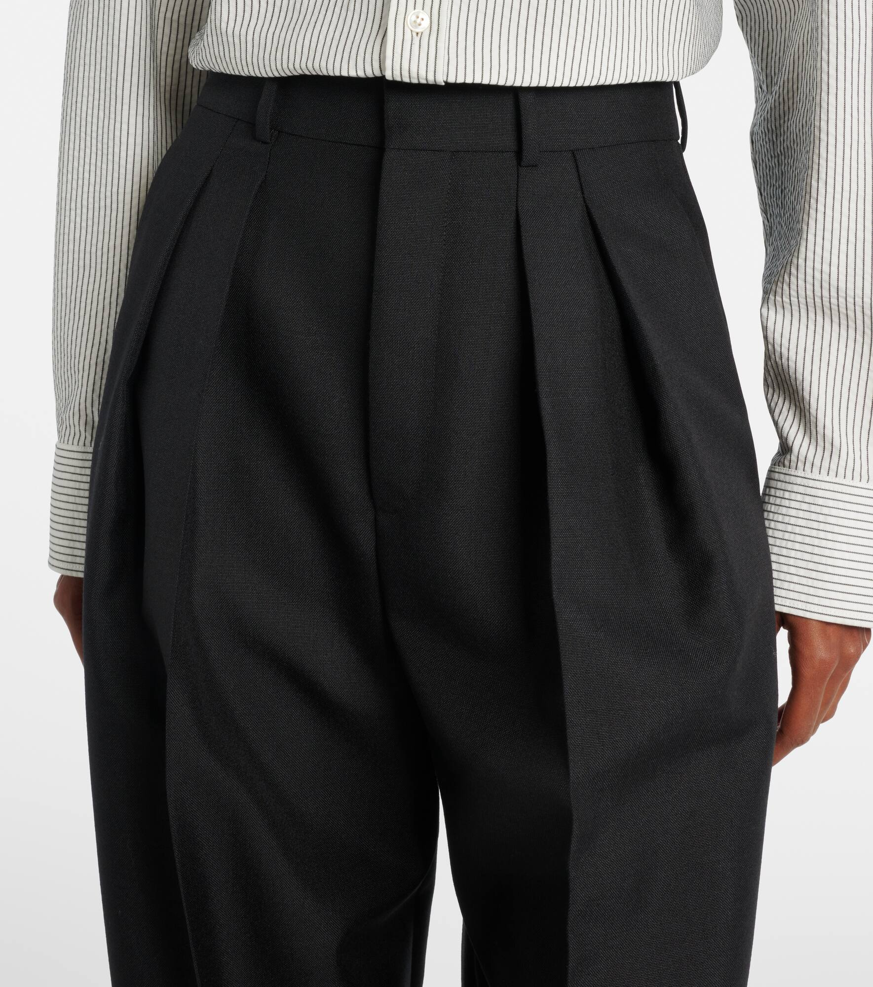 Wool and mohair wide-leg pants - 4