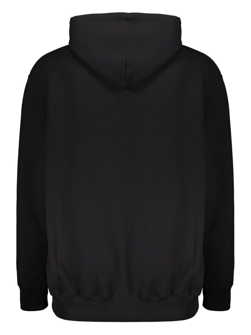 VETEMENTS logo-print ribbed-cuff hoodie outlook