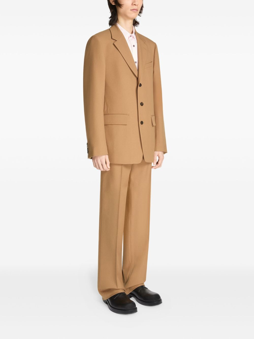 single-breast wool suit - 3