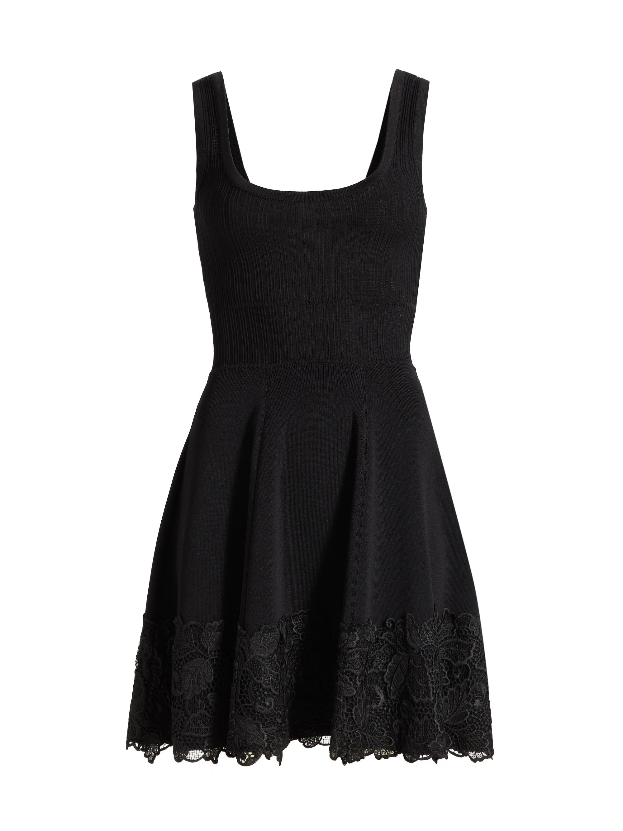 Women's Orpheus Lace Combo Rib Mini-Dress - Black - 1