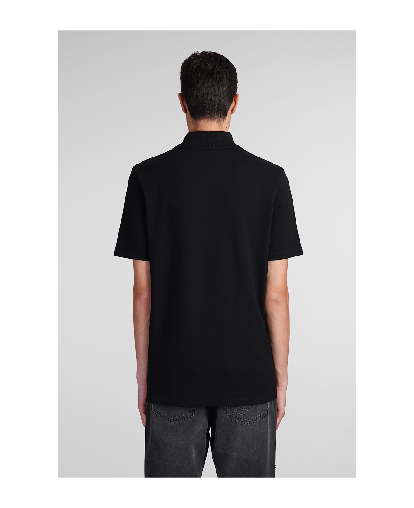 'signature' Black Cotton Polo Shirt - 3