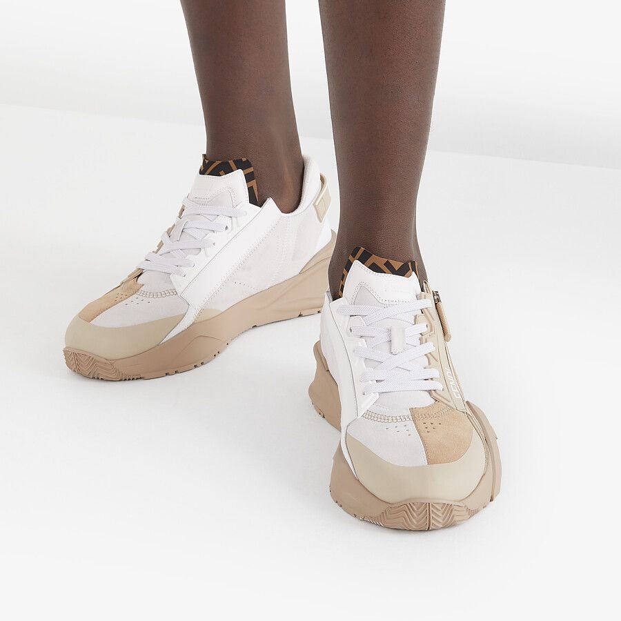 Beige suede low-tops - 5