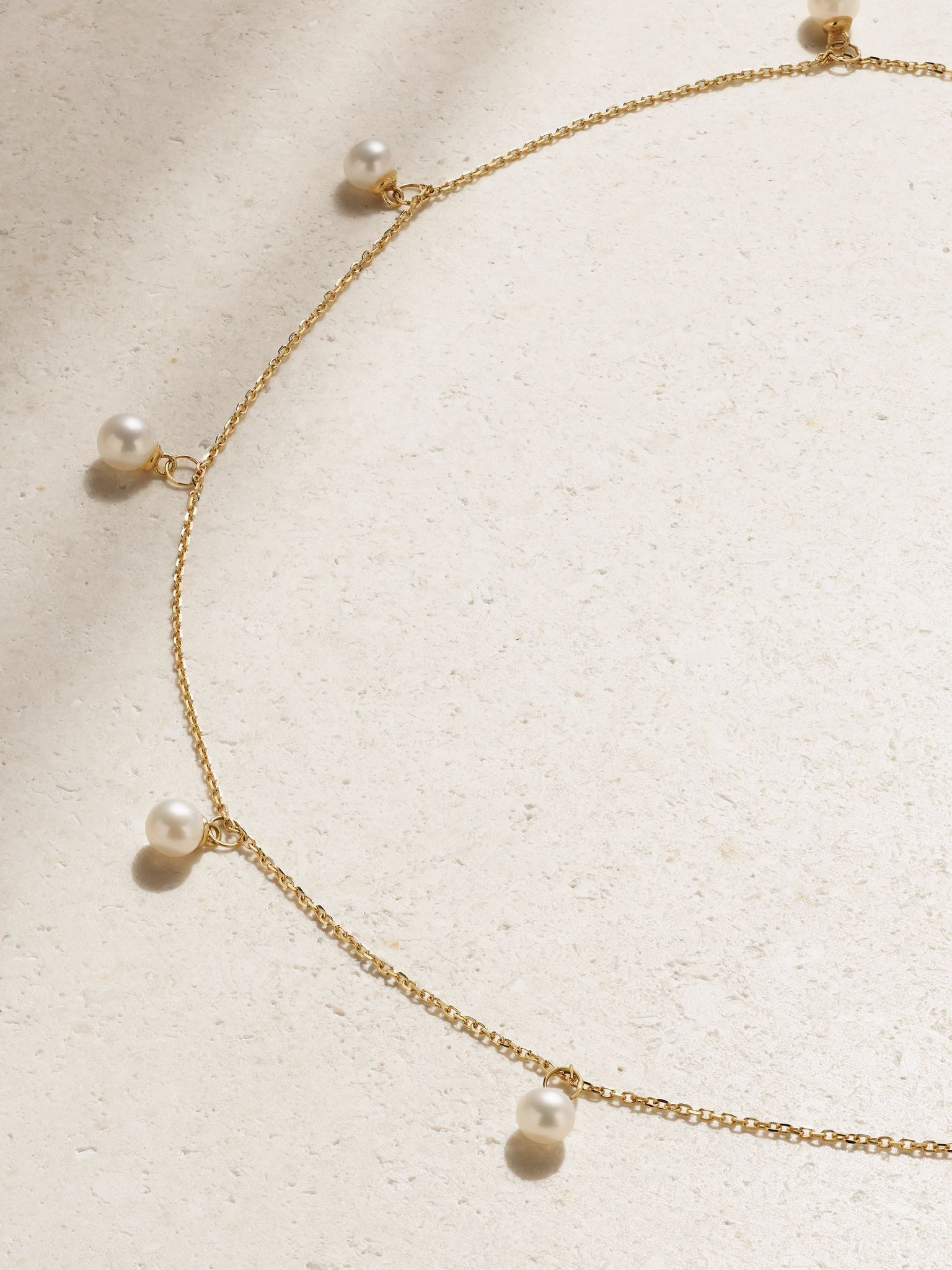 14-karat gold pearl necklace White - 4
