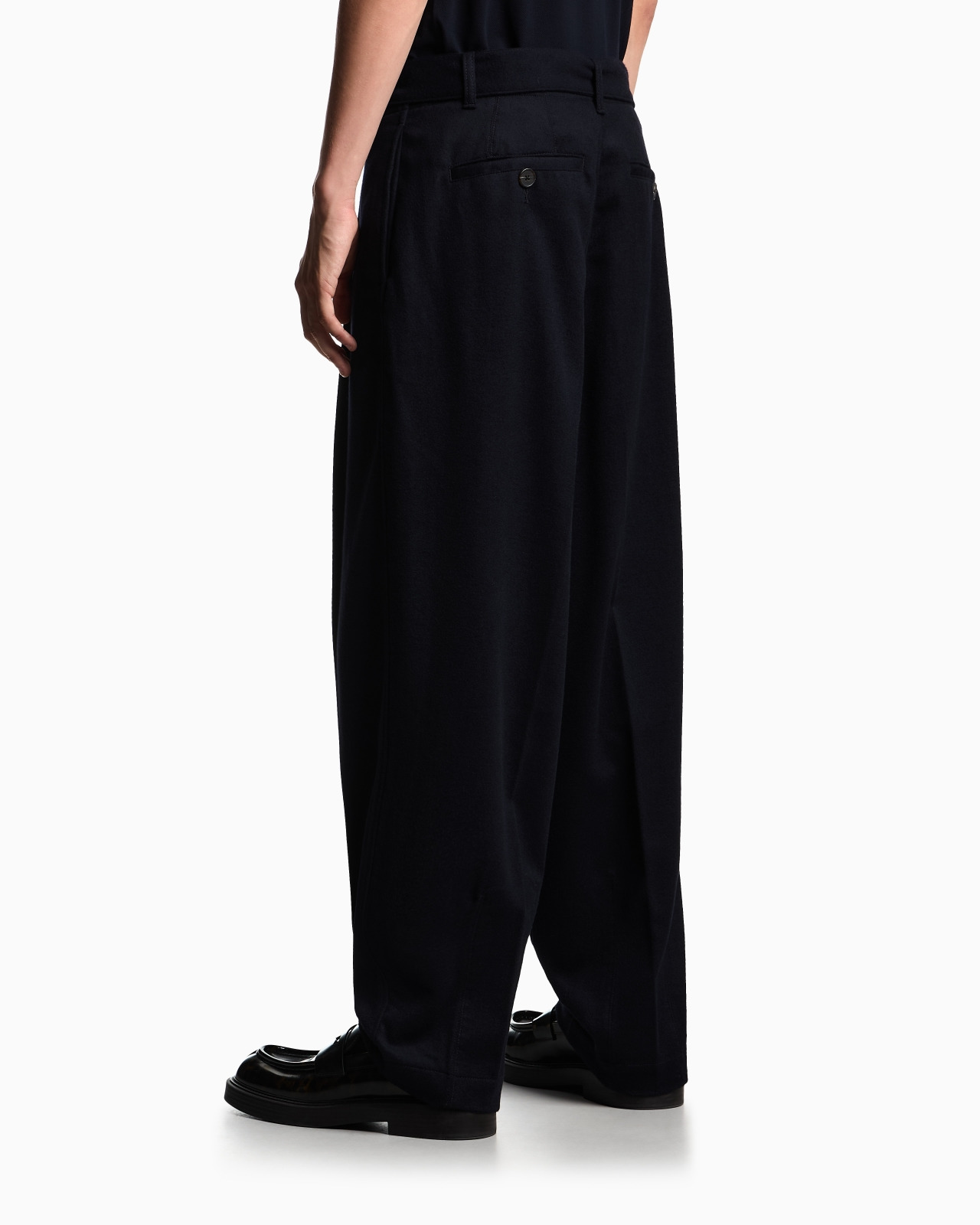 VIRGIN WOOL TROUSERS WITH BELT - 3
