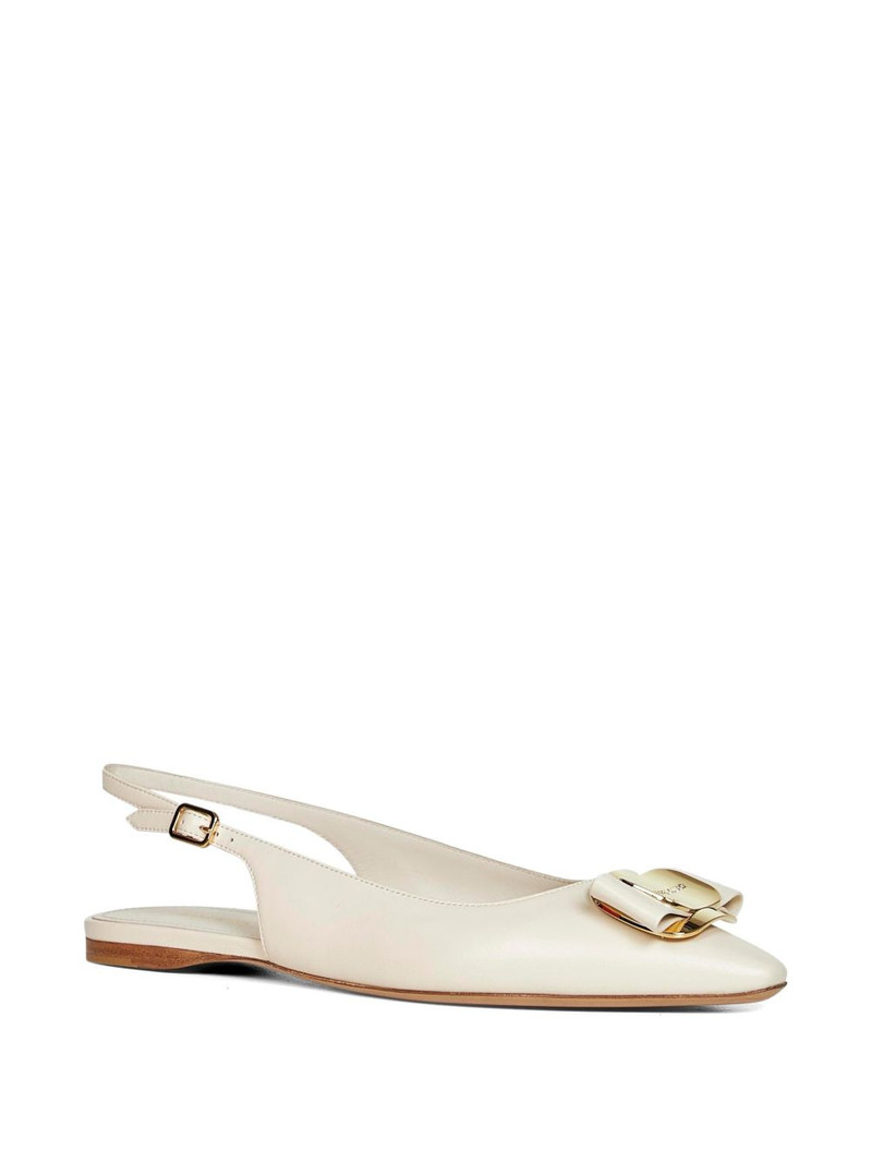 FERRAGAMO logo-plaque leather pumps outlook