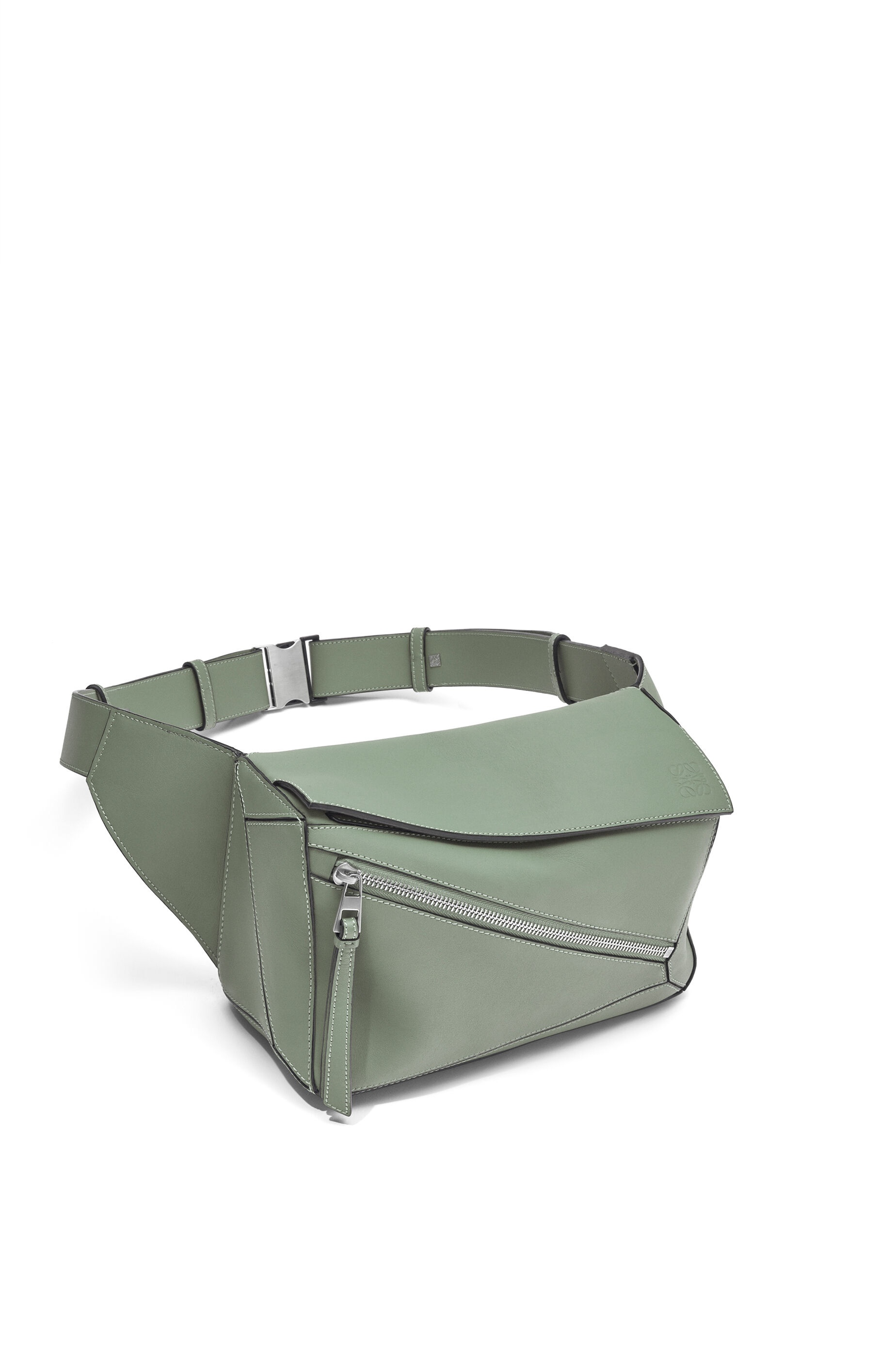 LOEWE Puzzle Bumbag In Classic Calfskin Mini Khaki Green