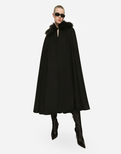 Dolce & Gabbana Cape with faux fur collar outlook