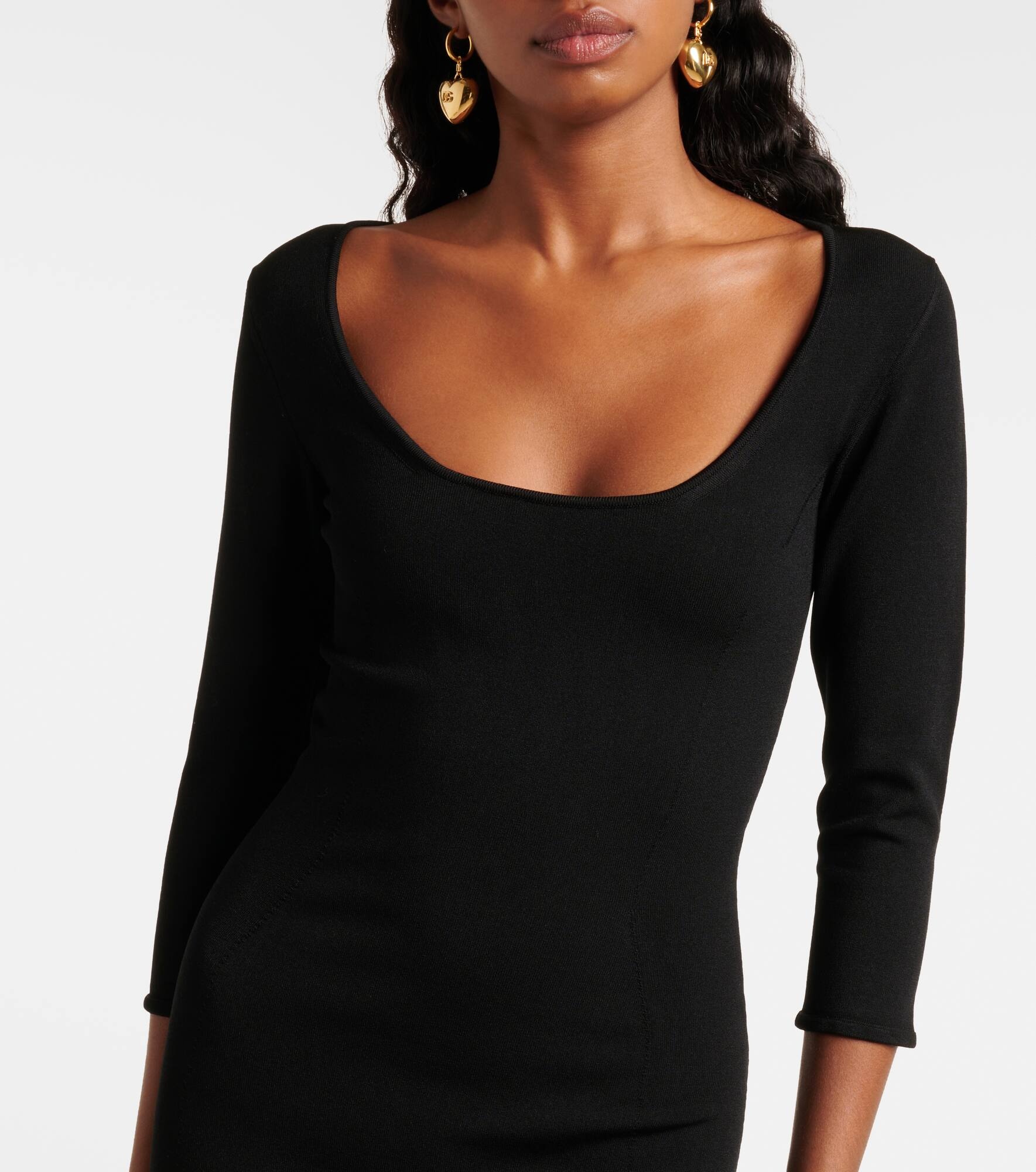 Logo knitted midi dress - 4