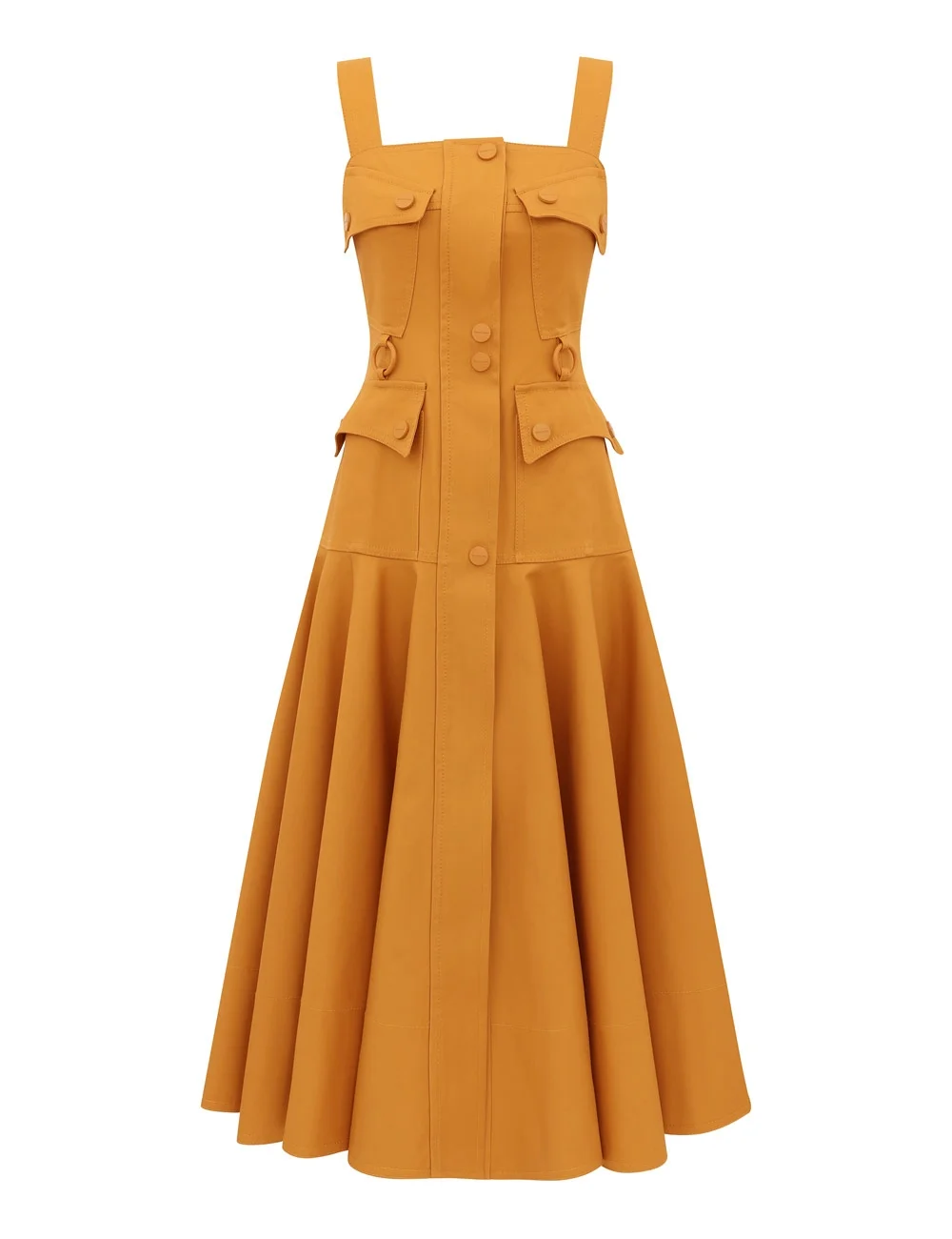 LUNA DRILL UTILITY MIDI DRESS - 1