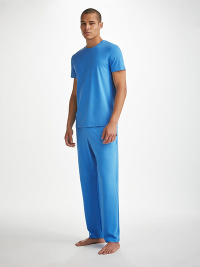 Derek Rose Men's Lounge Trousers Basel Micro Modal Stretch Azure Blue outlook