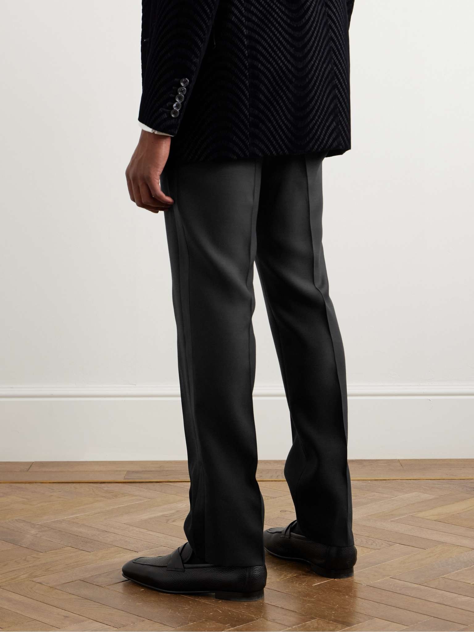 Straight-Leg Wool and Silk-Blend Tuxedo Trousers - 4