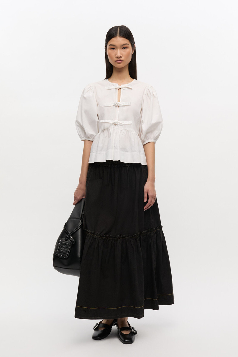 GANNI BLACK WASHED SMOCK SKIRT outlook