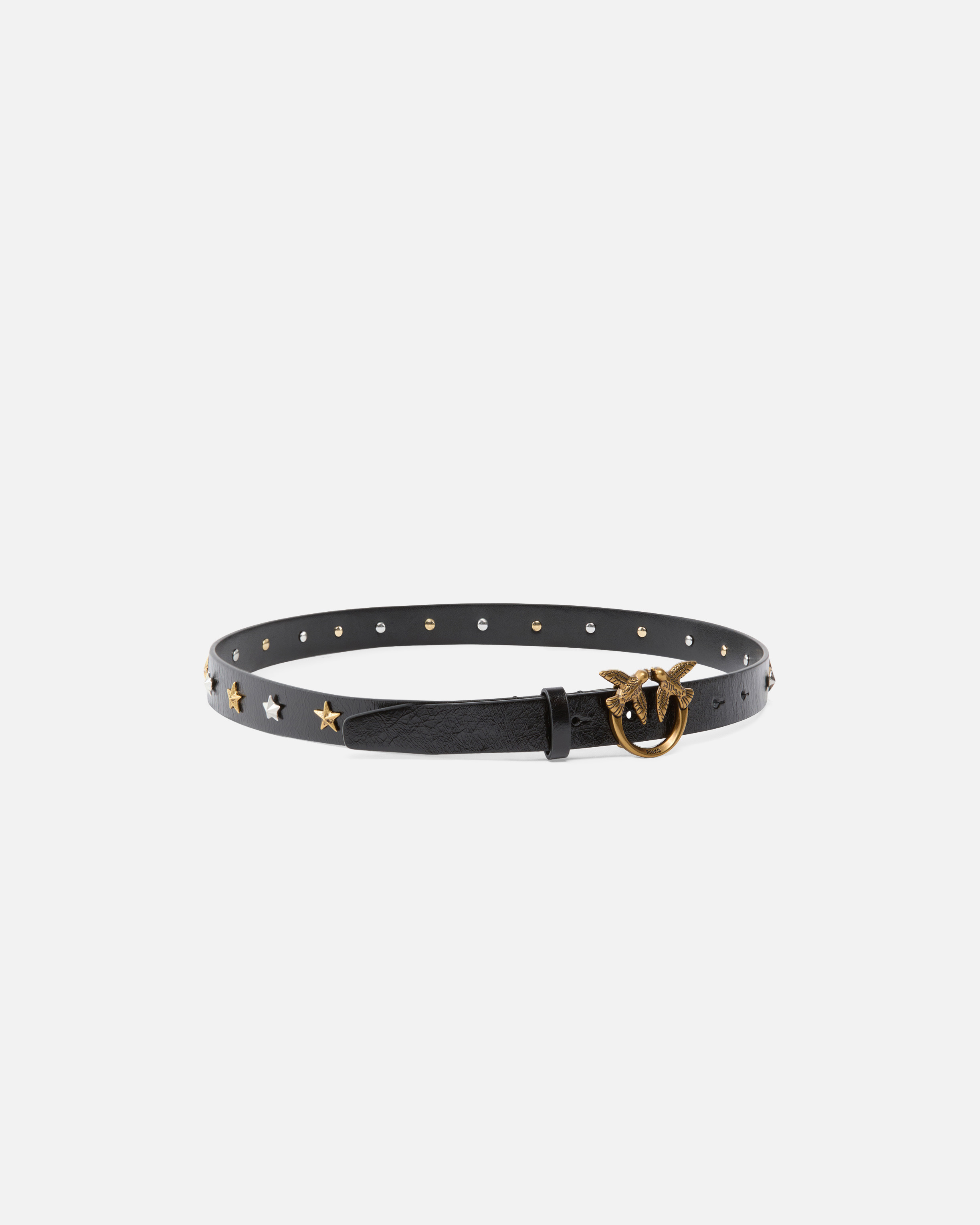 2.2-CM BELT WITH STUDS AND LOVE BIRDS BUCKLE - 2