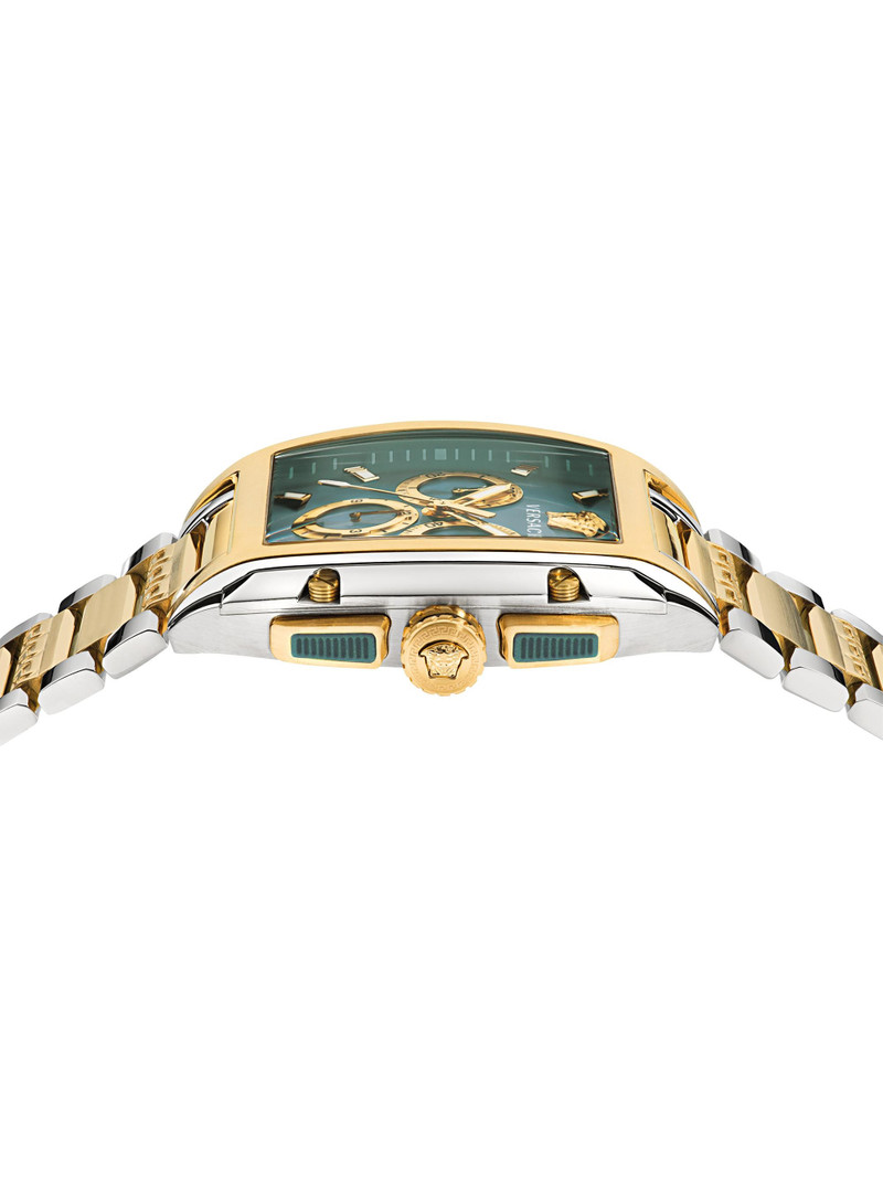 Men's Versace Dominus Two-Tone Stainless Steel Bracelet Watch/42MM x 50MM - Green Two Tone 3