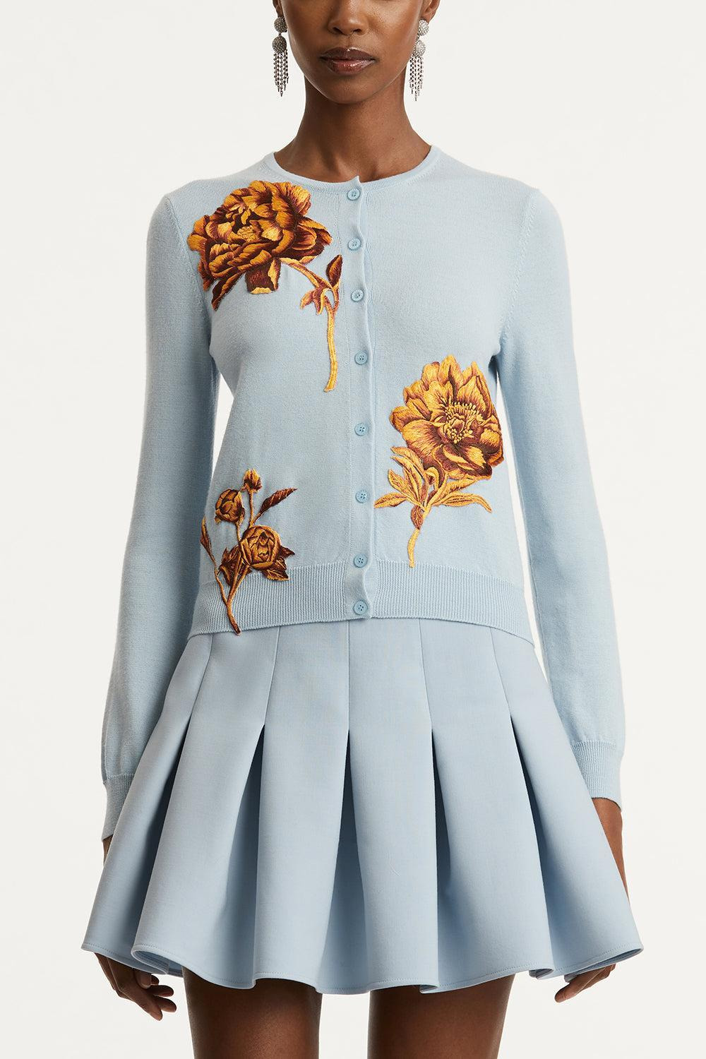 Tonal Peony Embroidered Cardigan - 3