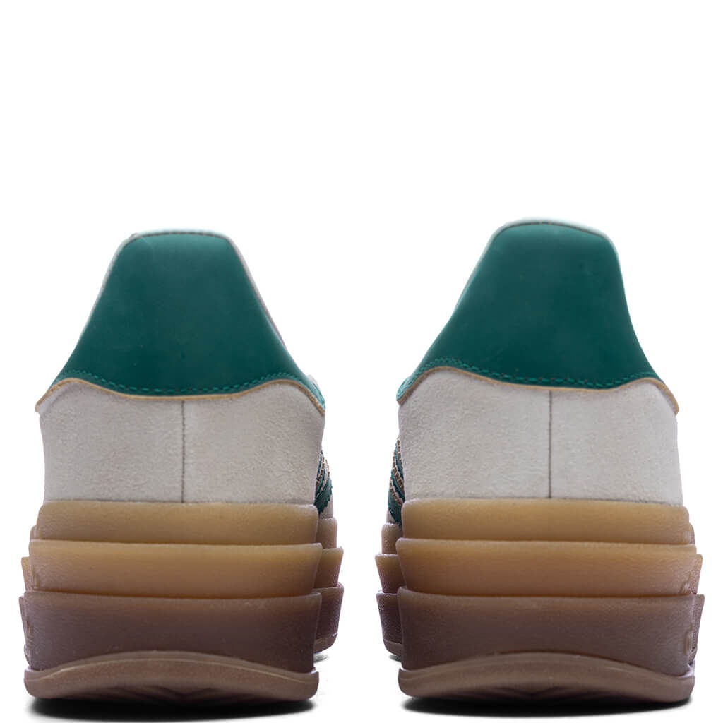 WOMENS GAZELLE BOLD - CREAM WHITE/COLLEGIATE GREEN/MAGIC BEIGE - 4