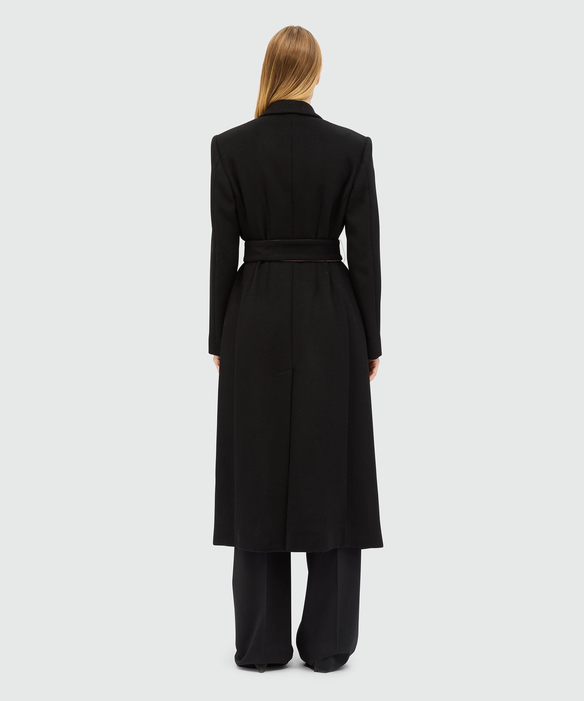 Black wool coat with contrasting details - 3
