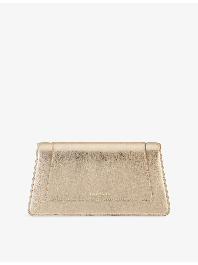 Serpenti Forever Metallic-Leather Clutch 4