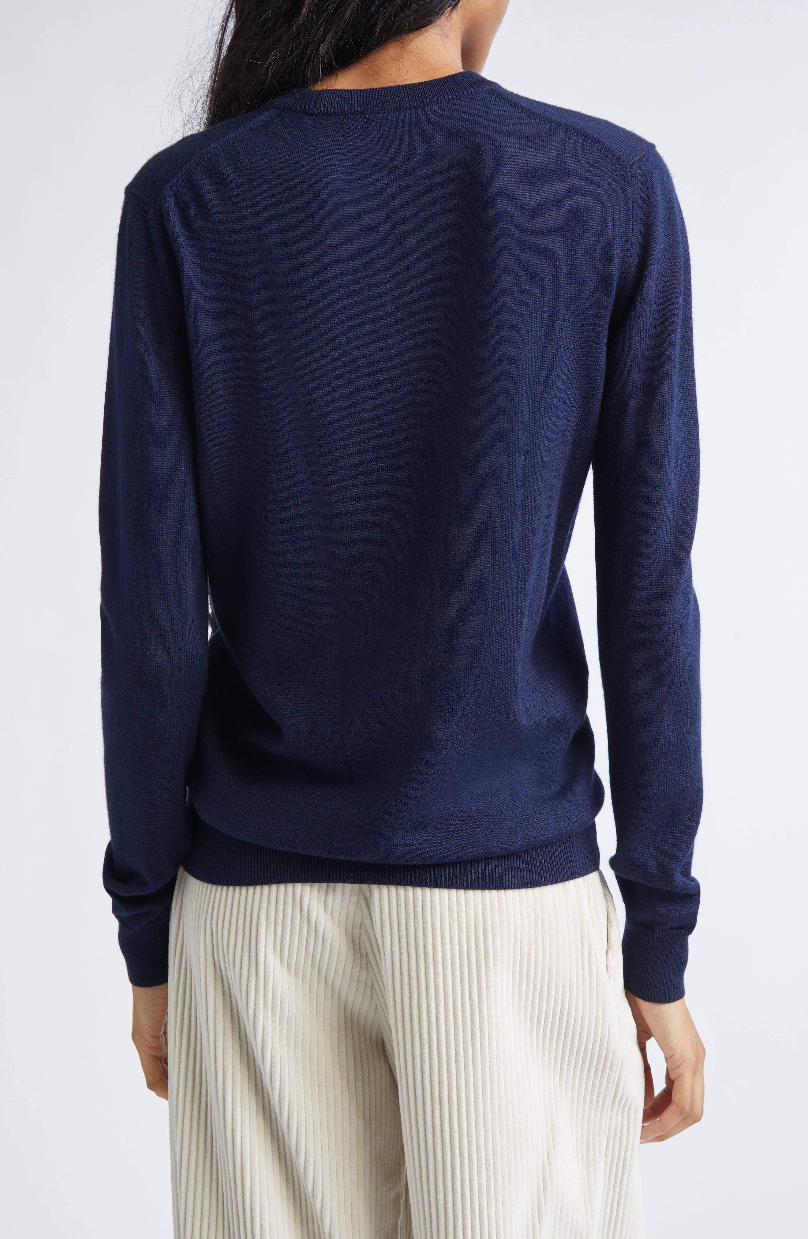 Proenza Schouler Vivian Argyle Merino Wool & Silk Sweater in Navy Multi at Nordstrom - 3