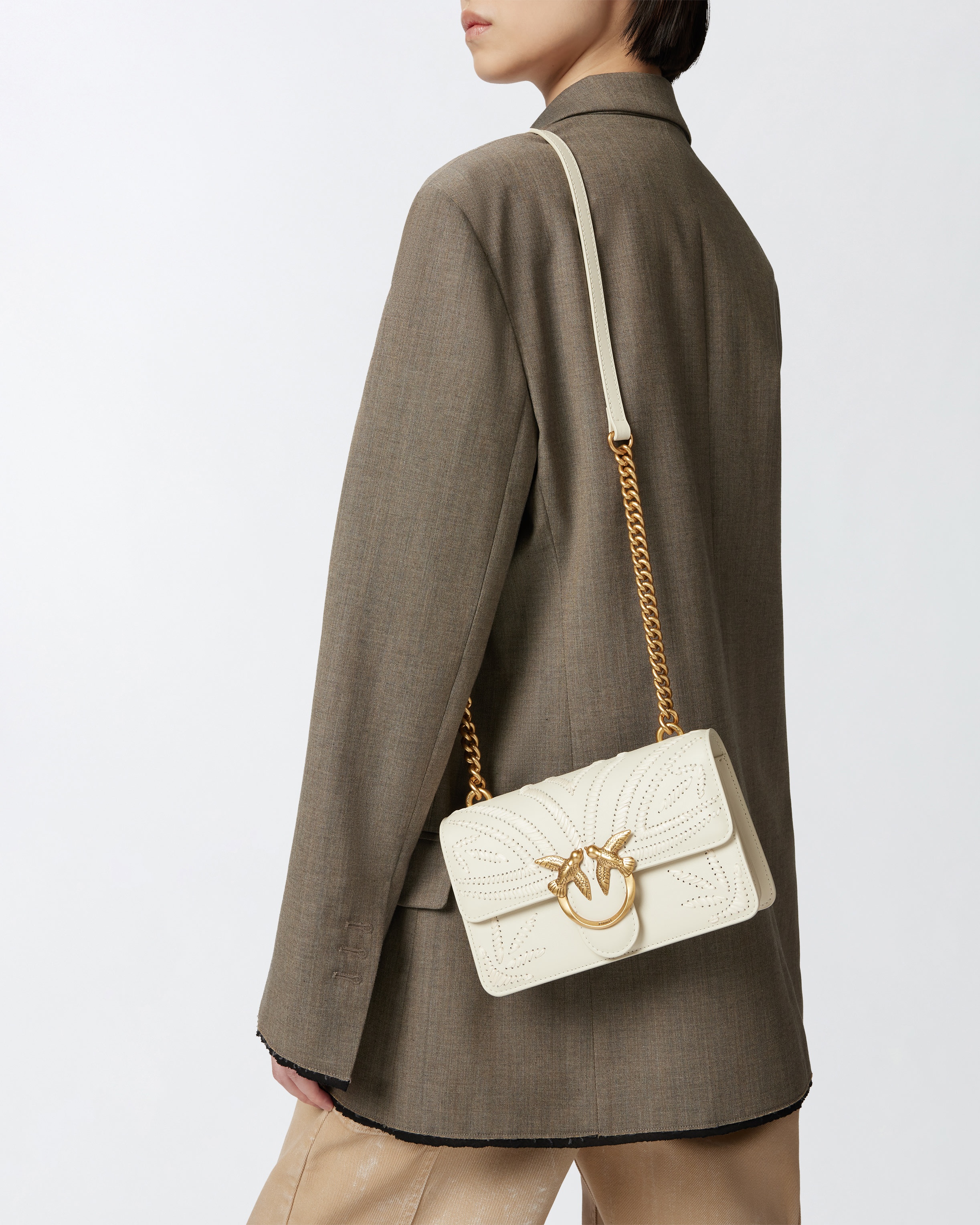 MINI LOVE BAG SMALL SHOULDER BAG WITH RAFFIA EMBROIDERY - 6