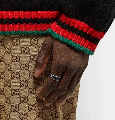 GUCCI Logo-Embossed Sterling Silver Ring outlook