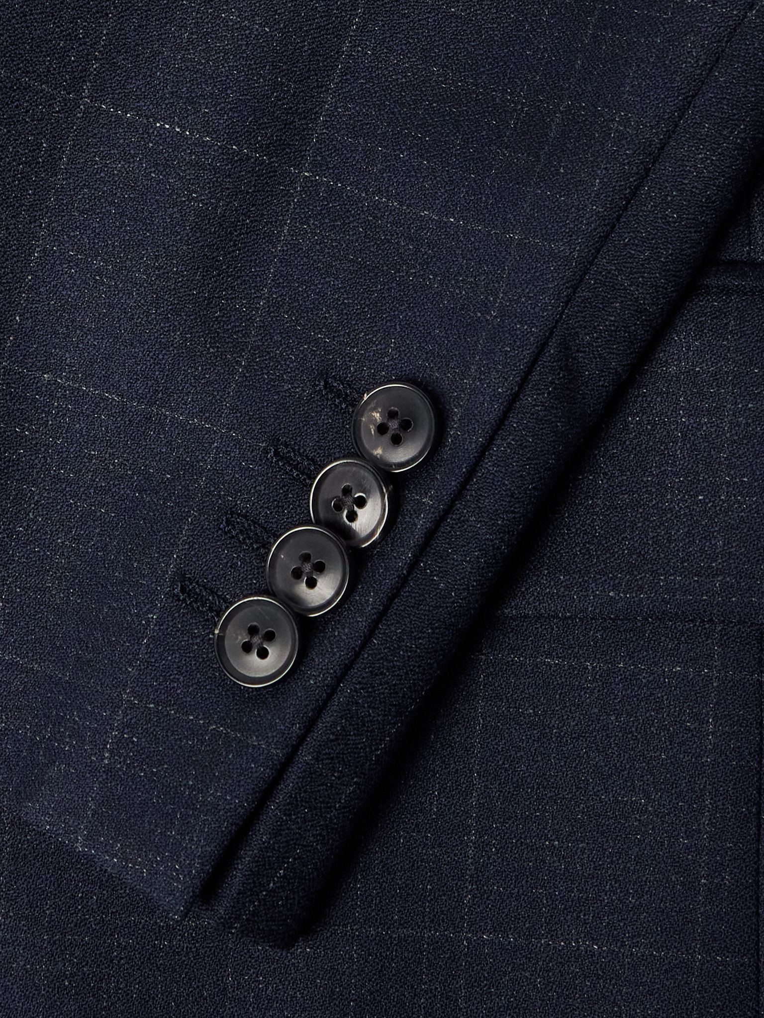 Soho Prince of Wales Checked Wool Suit Jacket Navy - 4