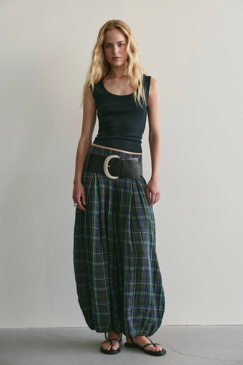Moonflower Plaid Pull-On Balloon Pants 4
