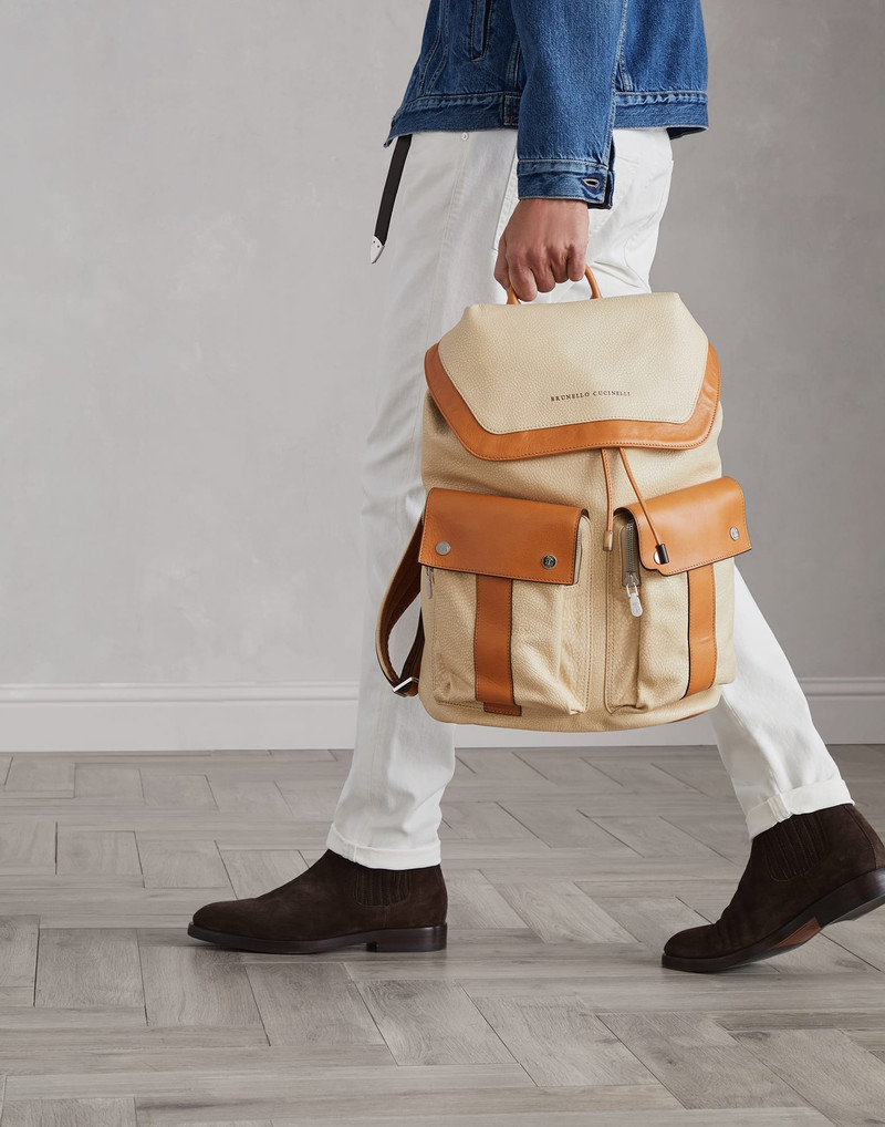 Cowhide leisure backpack 4