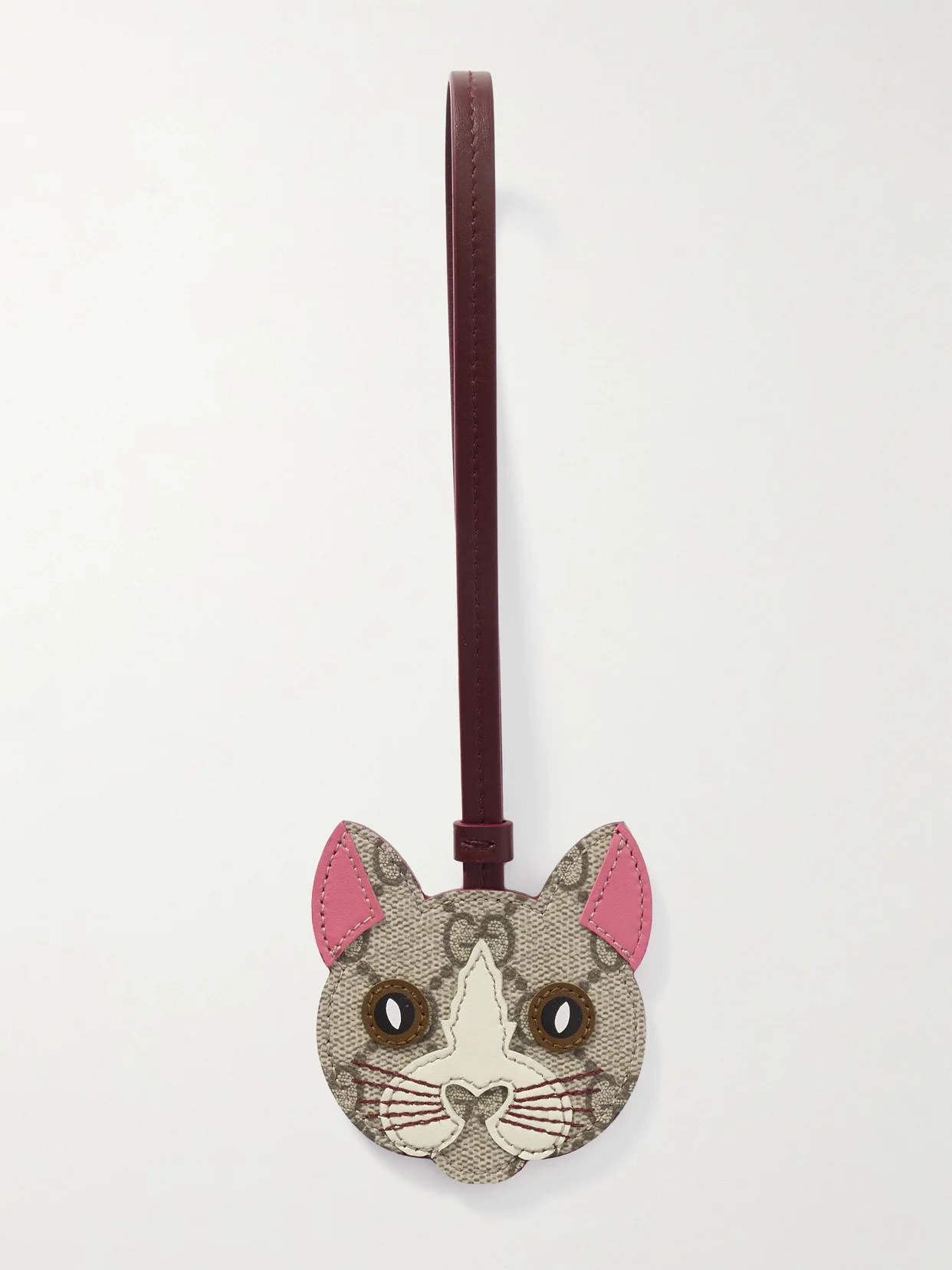 Leather And Printed Coated-canvas Bag Charm - 1